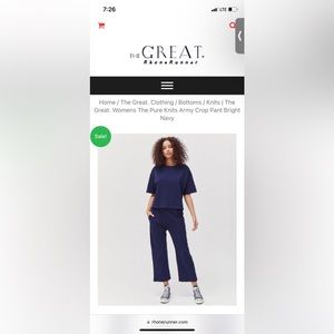 NWT THE GREAT. Pure Knits Army Crop Women's Jersey Cargo Pants size Small